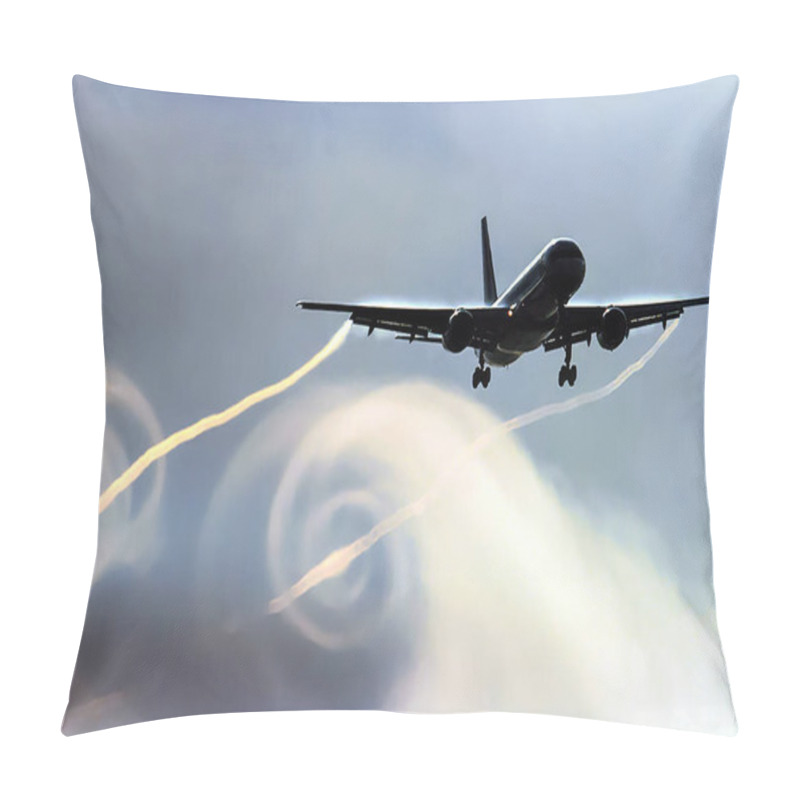 Personality  The Turbulence Of The Clouds Left By The Plane During The Flight. Pillow Covers