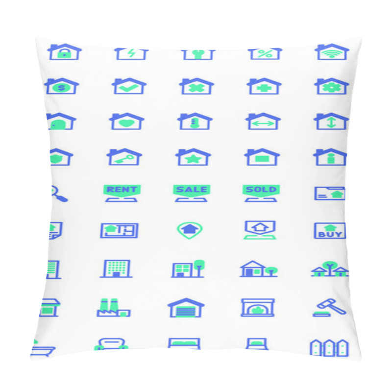 Personality  Real Estate Vector Icons Set Pillow Covers