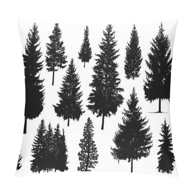 Personality  Silhouette Of Pine Trees.   Pillow Covers