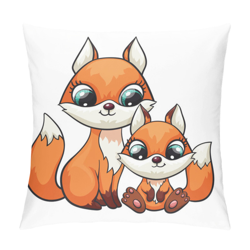 Personality  Fox Baby With Mom Or Dad Cute Print. Sweet Tiny Family. Cool Friends Animal Illustration Pillow Covers