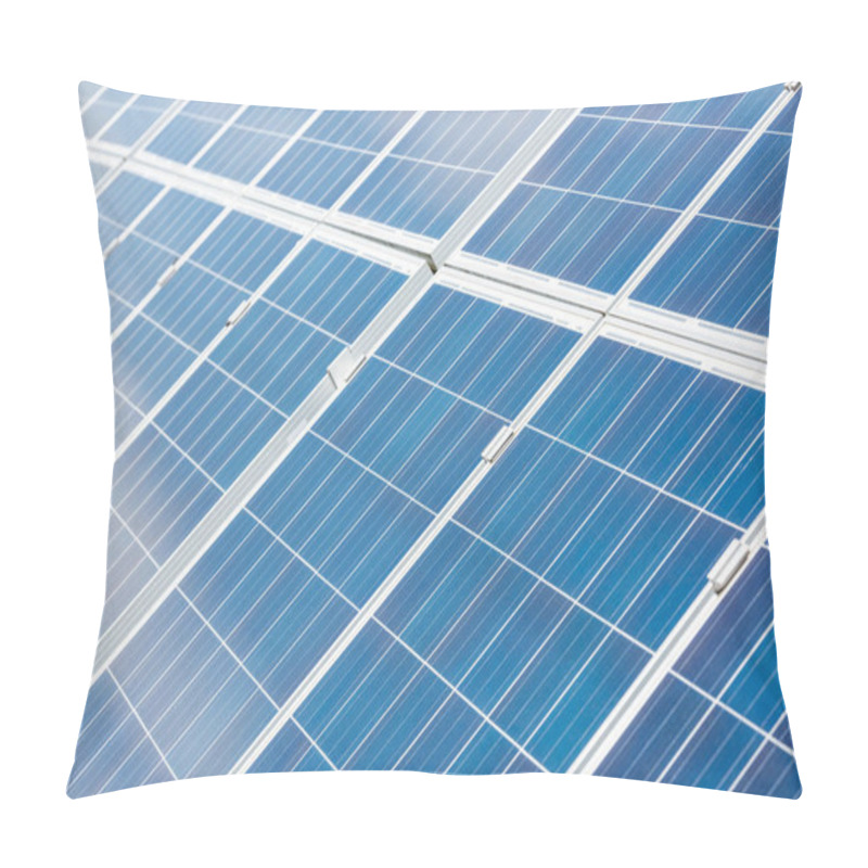 Personality  Blue Solar Energy Batteries With Copy Space Outside  Pillow Covers