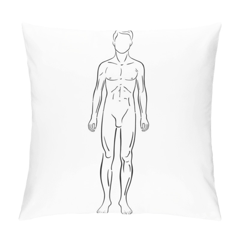 Personality  Fashion Man Outlined Template Full Length Figure Silhouette Pillow Covers