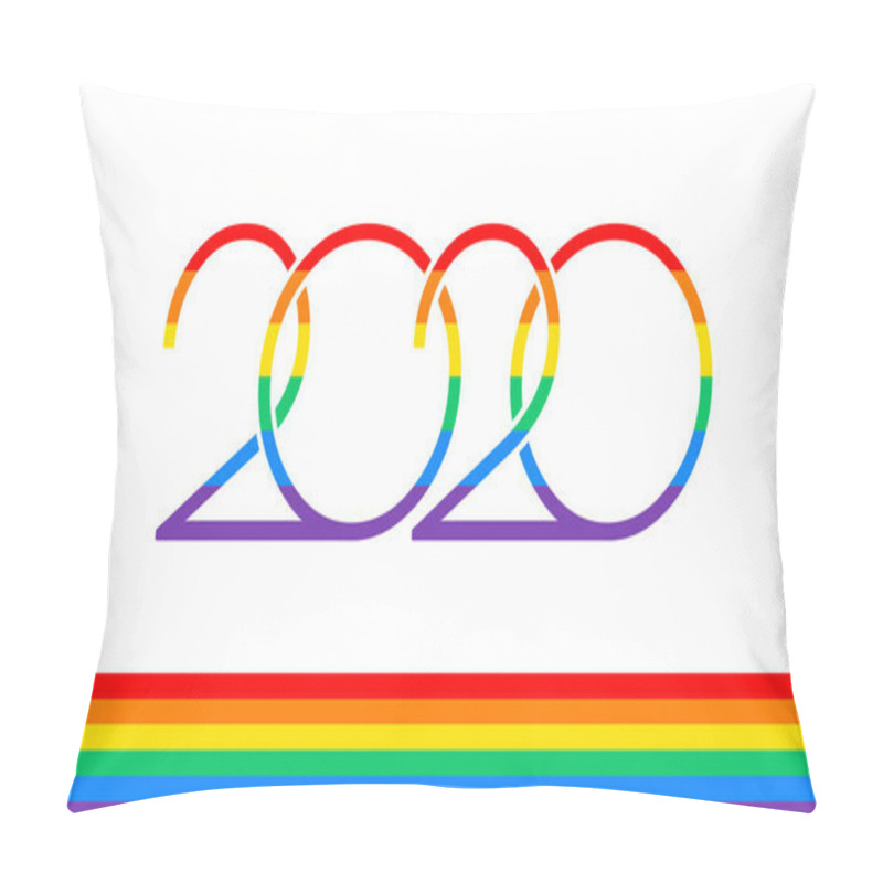 Personality  Pride 2020 Text Logo And Rainbow Flag For Pride Events In 2020 - Pillow Covers