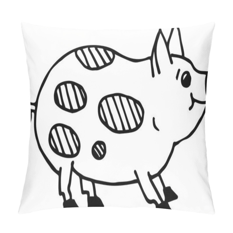 Personality  Cute Pig. Simple Flat Style. For Painting Pillow Covers