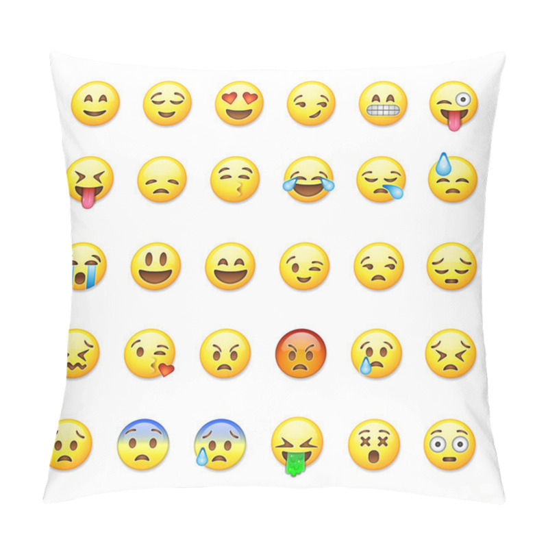 Personality  Set Of Emoticons, Emoji Isolated On White Background, Vector Illustration. Pillow Covers