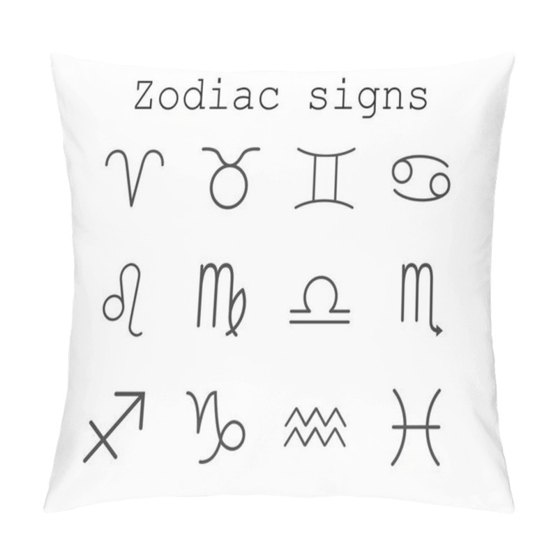 Personality  Zodiac Sign Icon. Vector Illustration, Flat Design. Pillow Covers