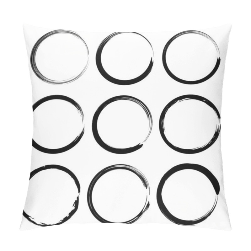 Personality  Set Of Abstract Black Grunge Circles On A White Background. Geometric Art. Vector Illustration. Design Element For Frames, Logo, Sign, Symbol, Prints, Web, Template And Textile Pattern Pillow Covers