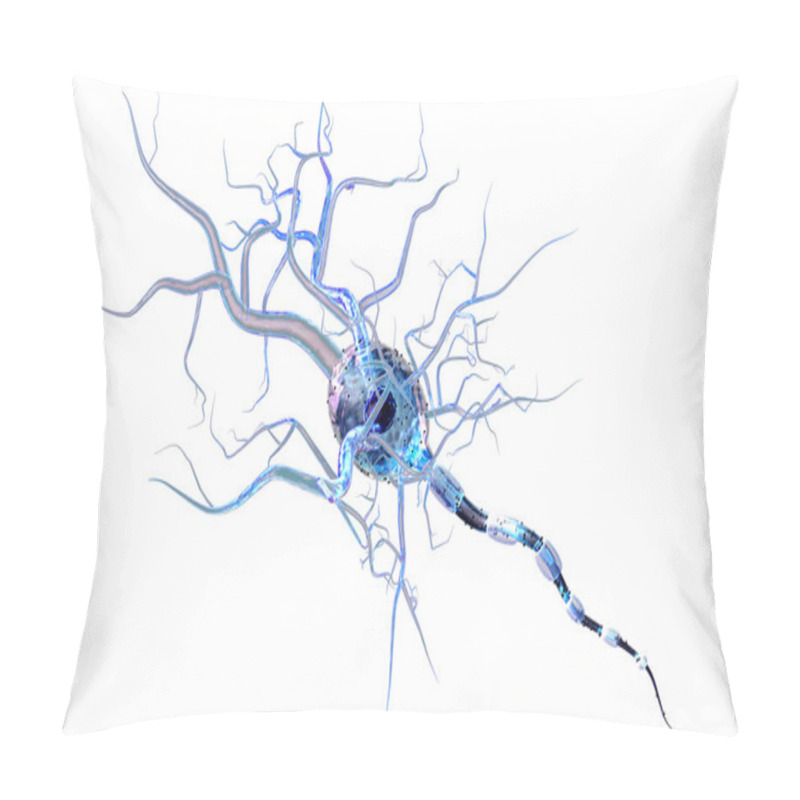 Personality  High Quality 3d Render Of Nerve Cell Isolated On White Background Pillow Covers