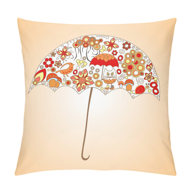 Personality  Autumn Background. Isolated Art Umbrella. Stock Vector Illustra Pillow Covers