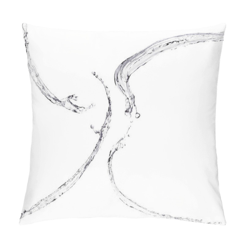 Personality  Clean Water Splashes Isolated On White Pillow Covers