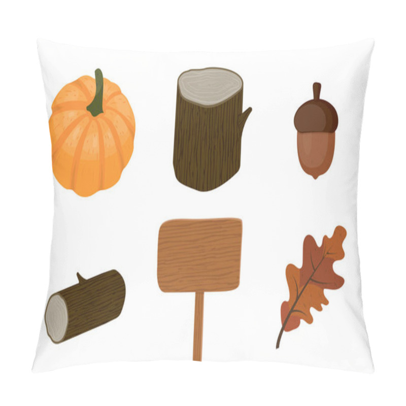 Personality  Autumn Elements Featuring Pumpkins And Nature Plant Objects Pillow Covers