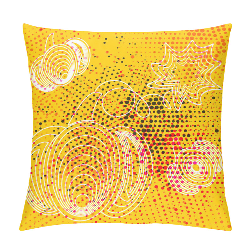 Personality  Retro Yellow Pattern With White Pumpkins And Rustic Halftones Pillow Covers