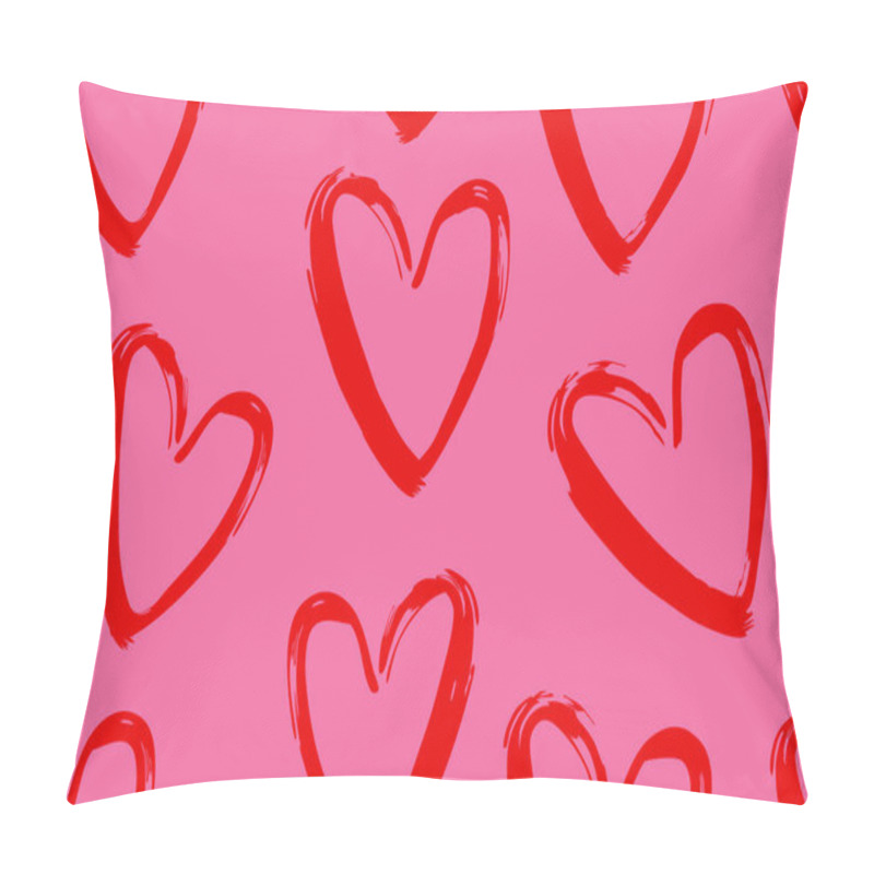 Personality  Bright Pink Heart Shapes Fill The Background, Evoking A Fun And Joyful Atmosphere. Pillow Covers