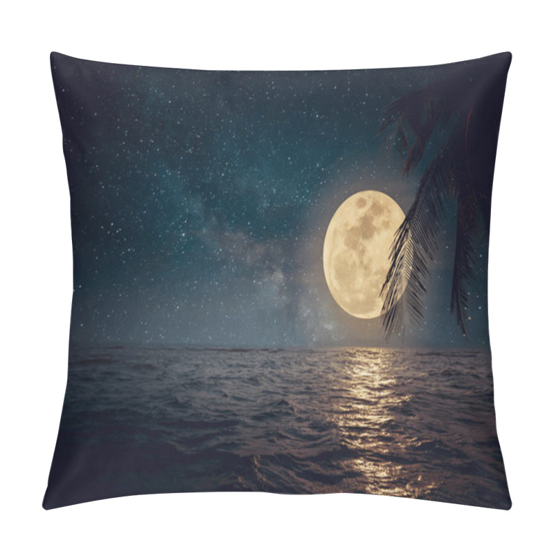 Personality   Fantasy Tropical Beach With Star And Full Moon Pillow Covers