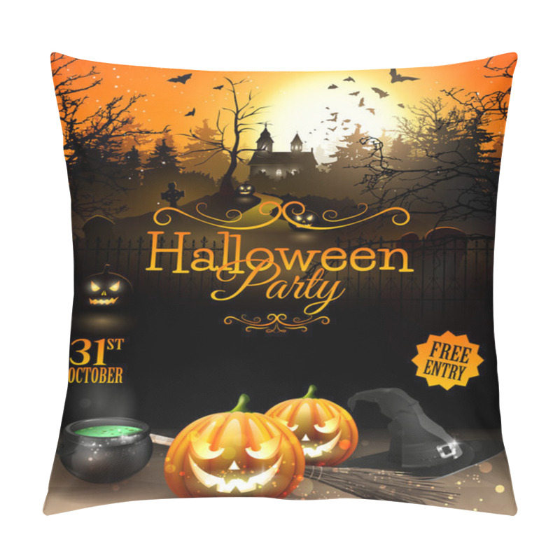 Personality  Halloween Party Flyer Pillow Covers