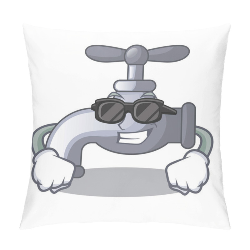 Personality  Super Cool Water Tap Installed In Cartoon Bathroom Vector Illustration Pillow Covers