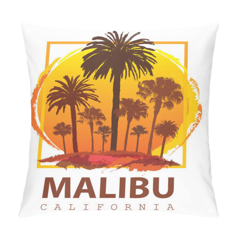 Personality  Summer Vacation And Palm Tree Background. Pillow Covers