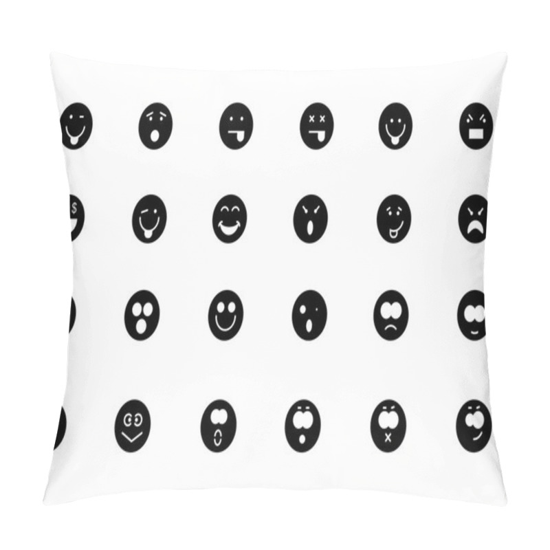 Personality  Smiley Line Vector Icons 2 Pillow Covers