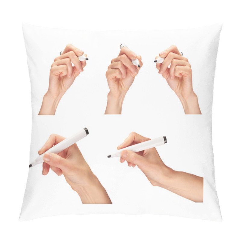 Personality  Hands Holding Marker Pens. Pillow Covers