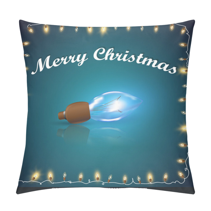 Personality  Christmas Greeting Card With Frame Garland. Christmas Garland Pillow Covers