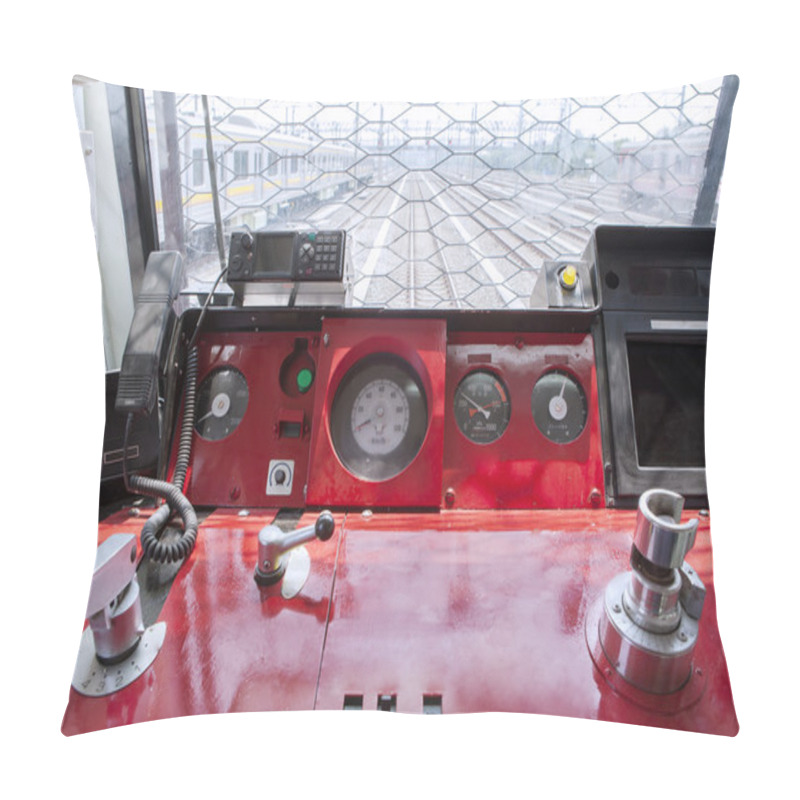 Personality  Control Panel Inside Commuter Trains Pillow Covers