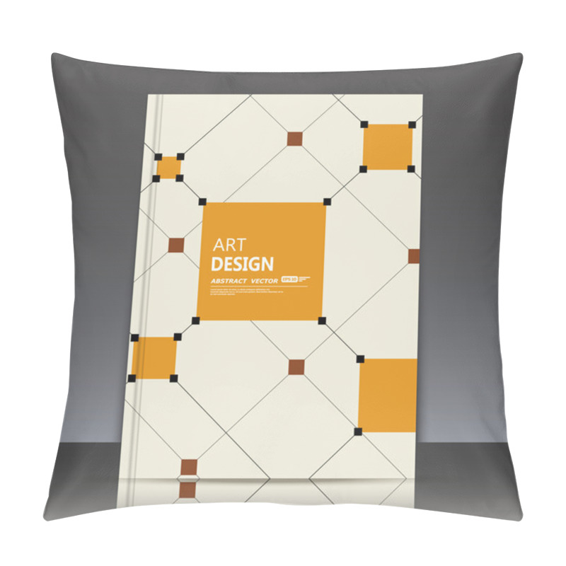 Personality  Abstract Composition, Light Elegant Surface, Classic Square Text Frame, White A4 Brochure Title Sheet, Creative Figure, Logo Sign Construction, Firm Banner Form, Retro Quadrate Icon, Fancy Flier Fashion, Daily Periodical Issue, EPS10 Illustration Pillow Covers