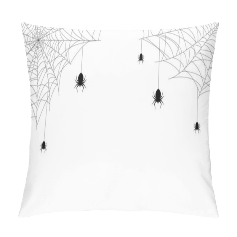 Personality  Spiders On Web With White Background. Halloween Background Design Element. Spooky, Scary Horror Decoration Vector Pillow Covers