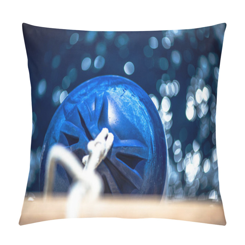 Personality  A Detailed View Of Essential Ship Components, Including A Sturdy Fender, Thick Ropes, And Various Nautical Elements Floating On The Sea, Capturing The Rugged Beauty Of Maritime Life. Pillow Covers