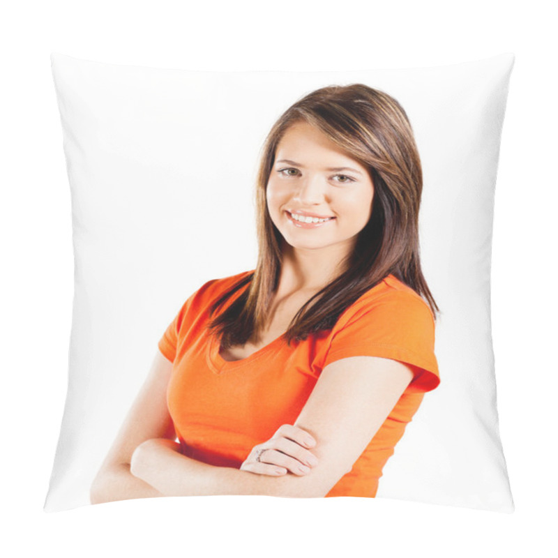 Personality  Happy Teen Girl Half Length Portrait Pillow Covers