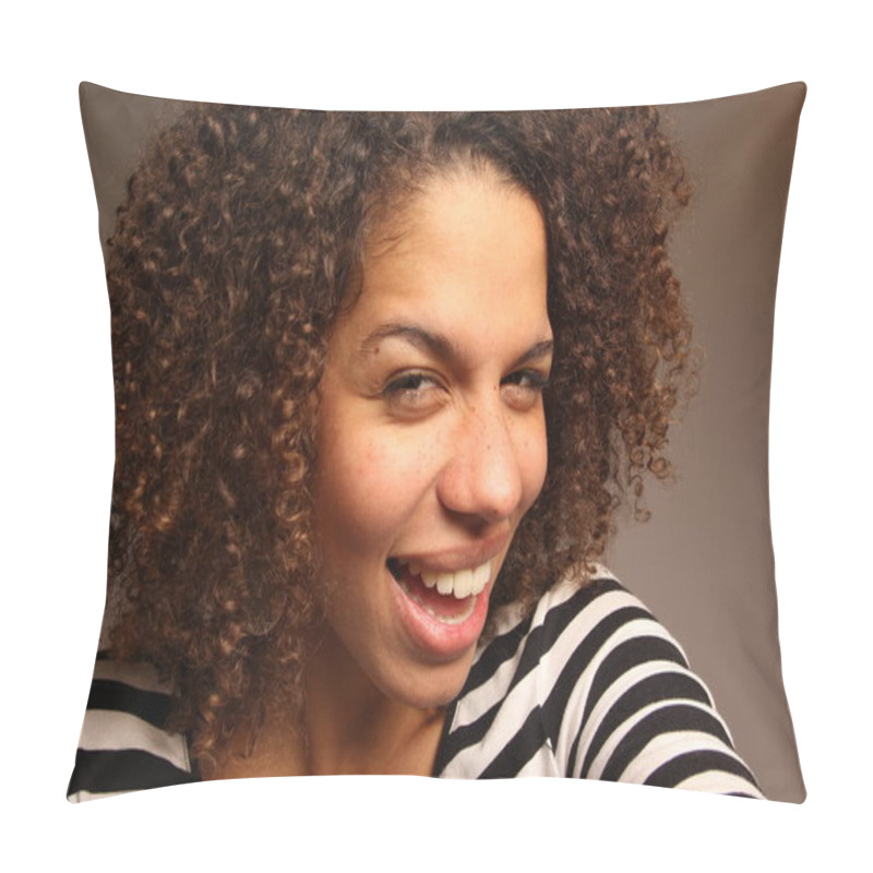 Personality  Beautiful Happy Afro Woman Pillow Covers