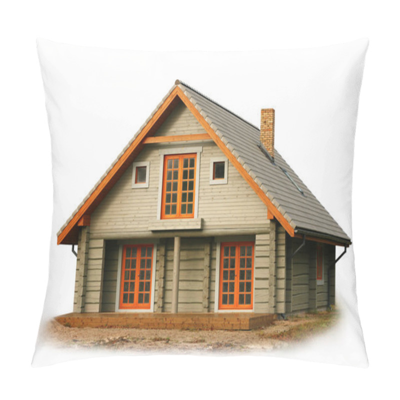 Personality  Wooden House Isolated On White Pillow Covers