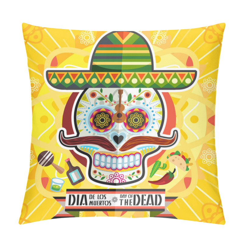 Personality  Dia De Los Muertos Day Of The Dead Skull Pillow Covers