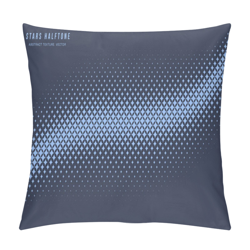 Personality  Stars Halftone Geometric Pattern Vector Curved Border Blue Abstract Background Pillow Covers