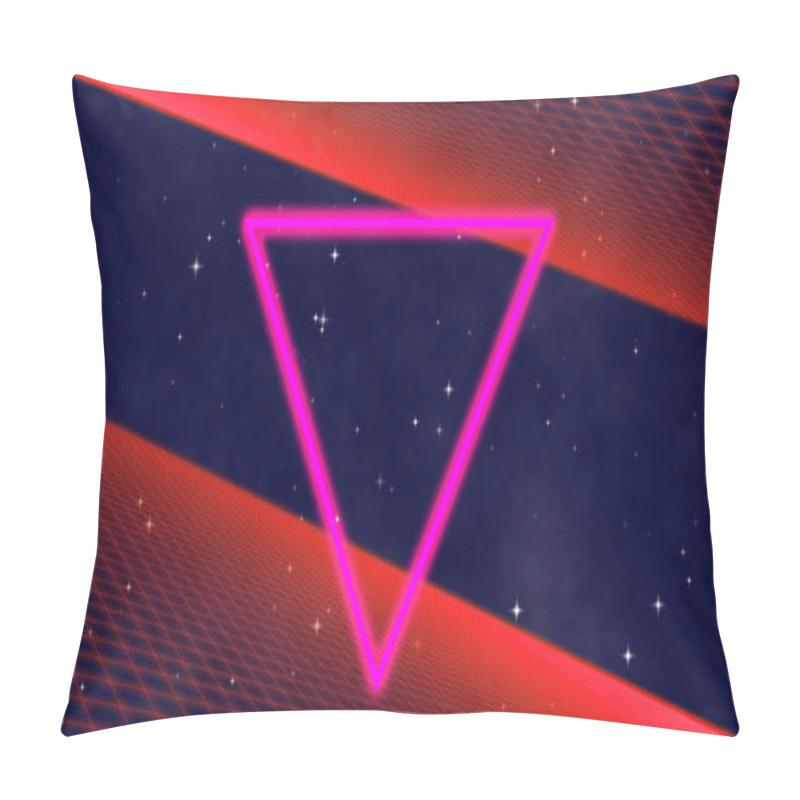 Personality  Abstract Retro Background With Stars, Geometric Shape And Red Grid Pillow Covers