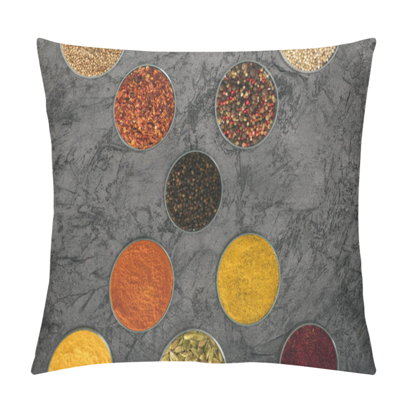 Personality  Different Spices In Glass Bowls Pillow Covers