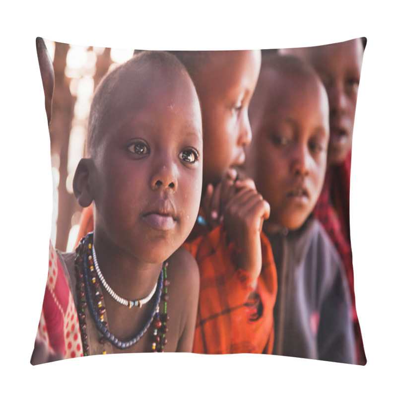 Personality  Maasai Children In School In Tanzania, Africa Pillow Covers