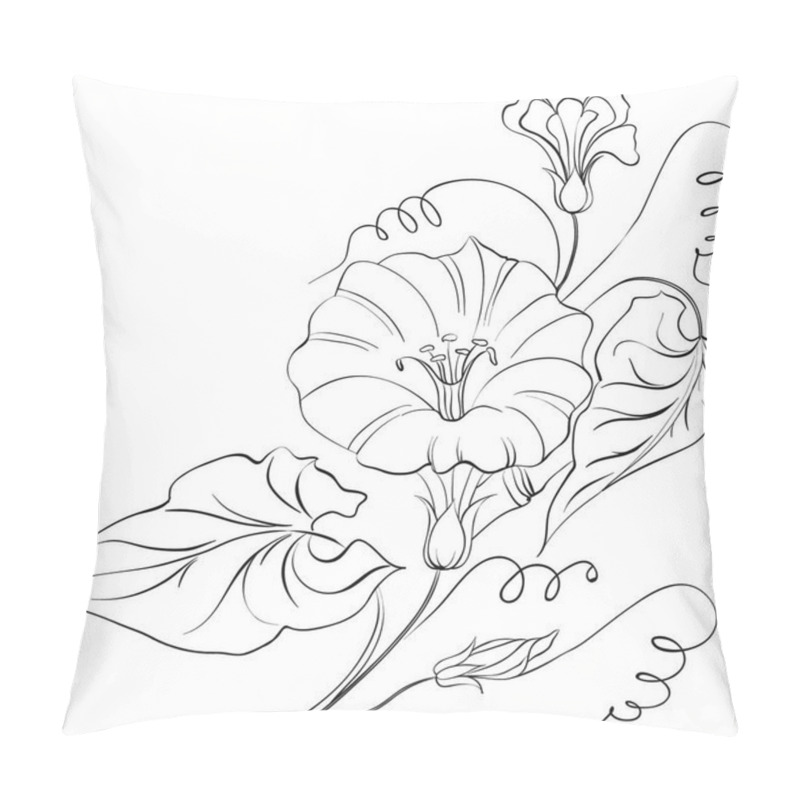 Personality  Bindweed Isolated On White. Vector Illustration. Pillow Covers