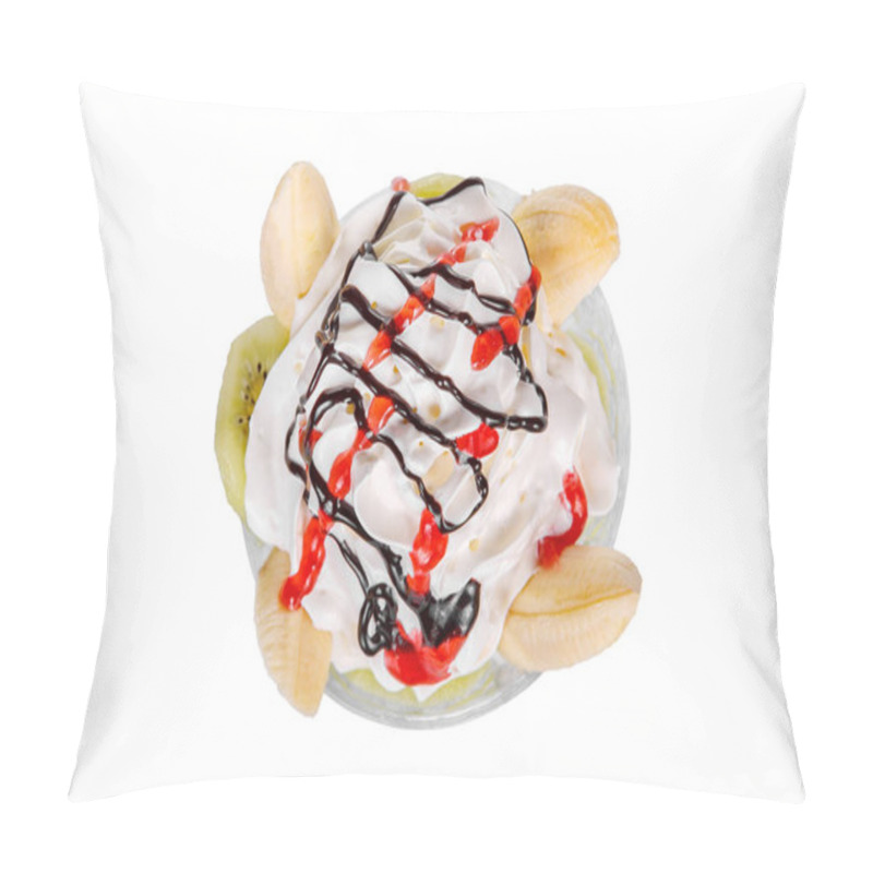 Personality  Banana Split With Topping And Kiwi, Isolated Pillow Covers