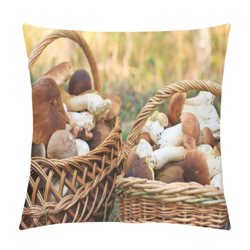 Personality  Basket With Porcini Mushrooms Pillow Covers