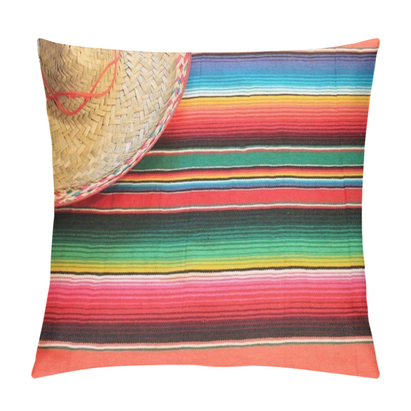 Personality  Mexican Cinco De Mayo Fiesta Serape Poncho Background Copy Space Pillow Covers