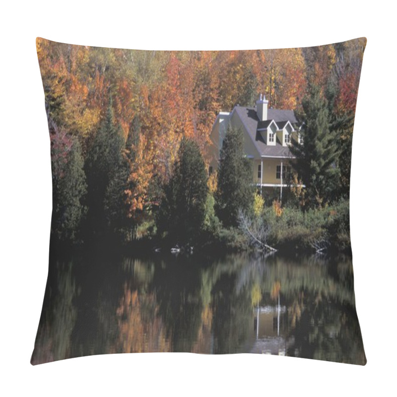 Personality  House On Lake In The Fall Pillow Covers