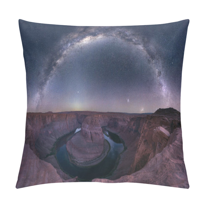 Personality  Horseshoe Bend Panoramic View With Fineart Milky Way Pillow Covers