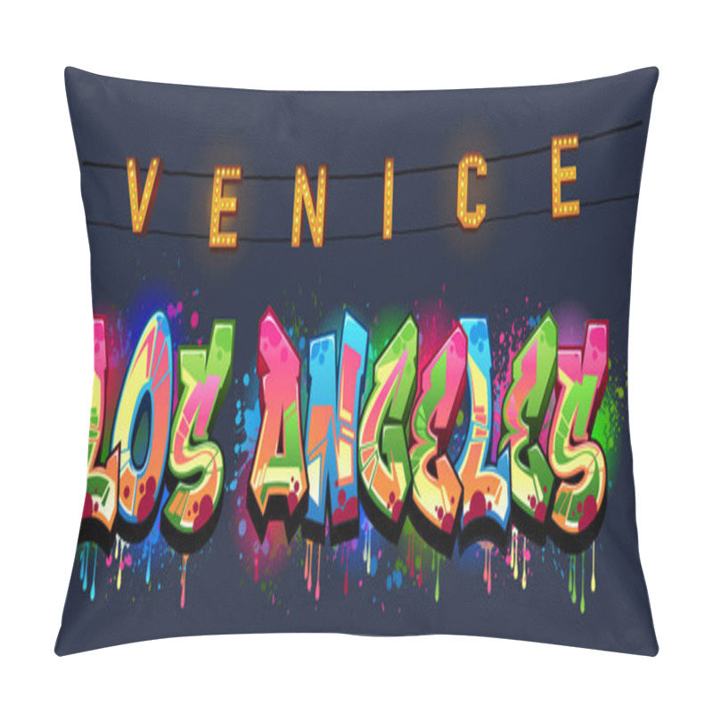 Personality  A Cool Genuine Wildstyle Graffiti Name Design - Los Angeles Venice Beach Pillow Covers