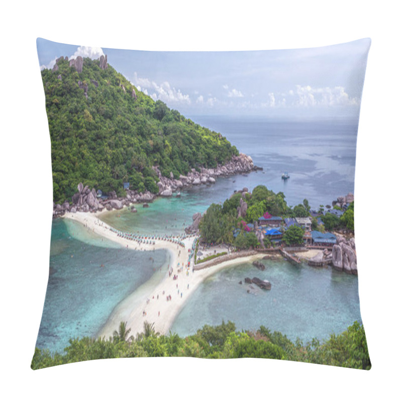 Personality  View Point Of Beach And Sea In Koh Nang Yuan Island In Koh Tao Area, South Of Thailand Pillow Covers