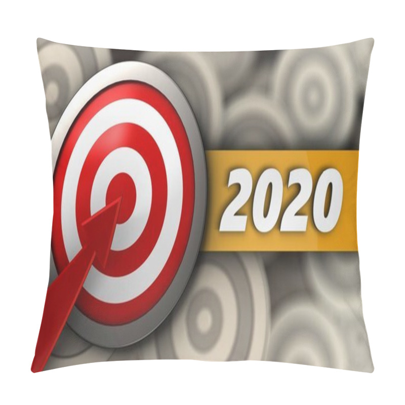 Personality  Illustration Of Target With 2020 Year  Pillow Covers