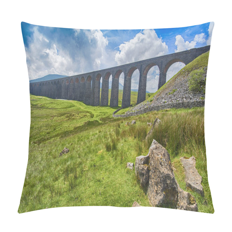 Personality  View Of Large Victorian Viaduct In Rural Countryside Scenery Pillow Covers