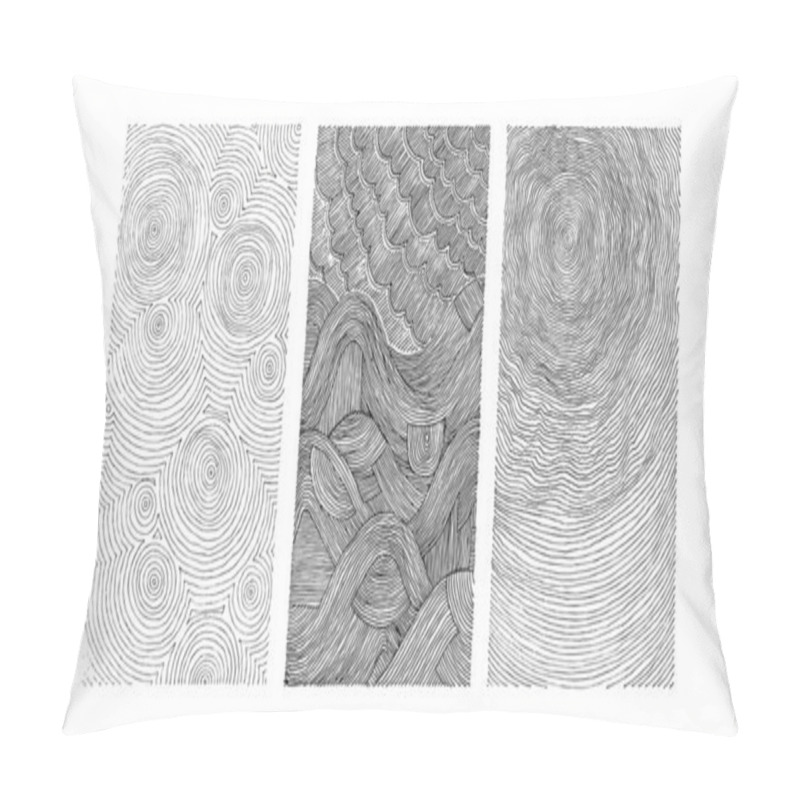 Personality  Vector Abstract Pattern, Curved Lines, Grunge Boho Background Pillow Covers