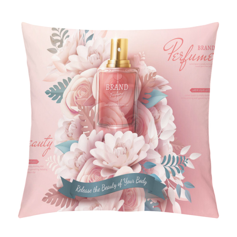 Personality  Perfume Ads With Paper Flowers Pillow Covers