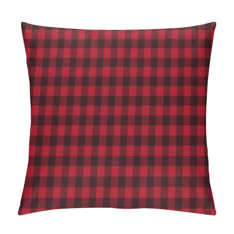 Personality  Red Black Lumberjack Plaid Seamless Pattern Pillow Covers