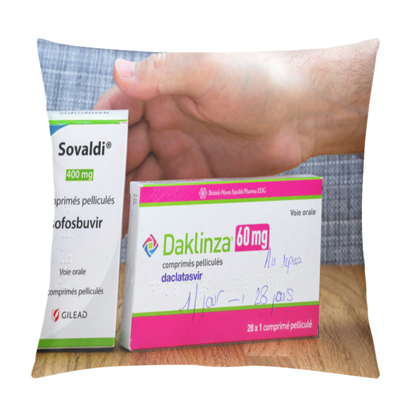 Personality  Male Hand Above Sovaldi 12-week Treatment Costs $84,000 In The U Pillow Covers